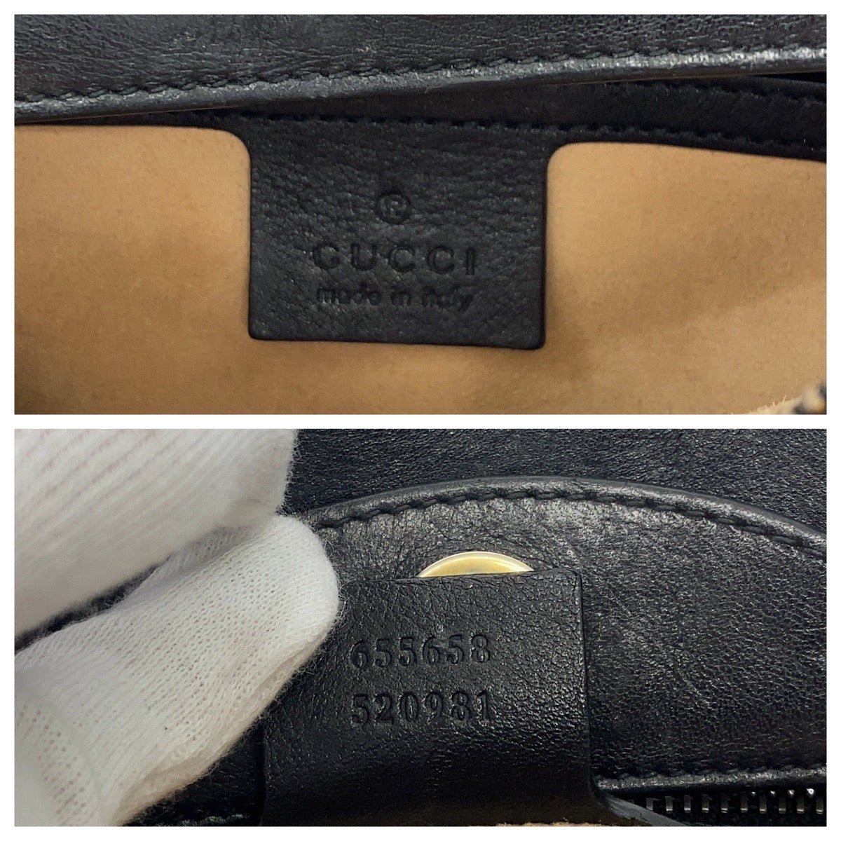 GUCCI Tote Bag 655658 leather Black GoldMetal Tote Bag Shoulder Bag Handbag 2way Bamboo Diana Women Used