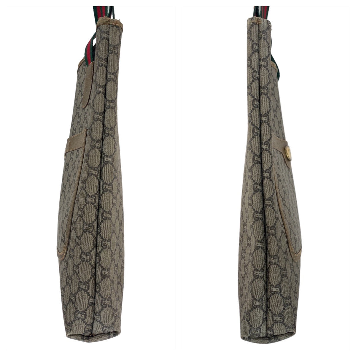 GUCCI Tote Bag GG Supreme canvas, leather Beige Gold Metal Tote Bag Shoulder Bag GG Plus Sherry Line GG Supreme Old Gucci Women Used