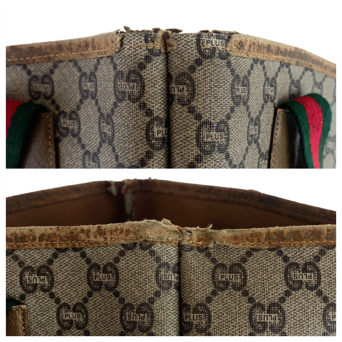 GUCCI Tote Bag GG Supreme canvas, leather Beige Gold Metal Tote Bag Shoulder Bag GG Plus Sherry Line GG Supreme Old Gucci Women Used