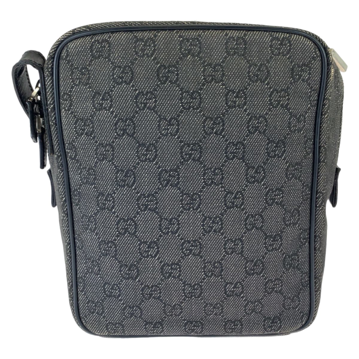 GUCCI Shoulder Bag 3136 GG canvas Grey Black SilverMetal Crossbody Shoulder Bag Pochette Women Used