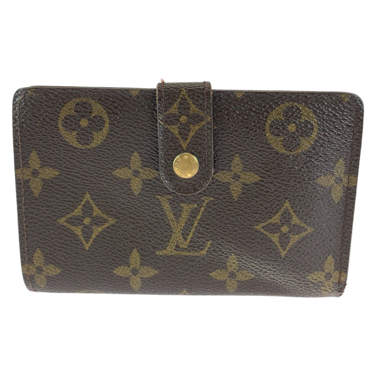 LOUIS VUITTON Bifold Wallet M61674 PVC Brown Gold Metal Purse Folding Wallet Compact Wallet Monogram Portefeuille Viennoiserie Women Used