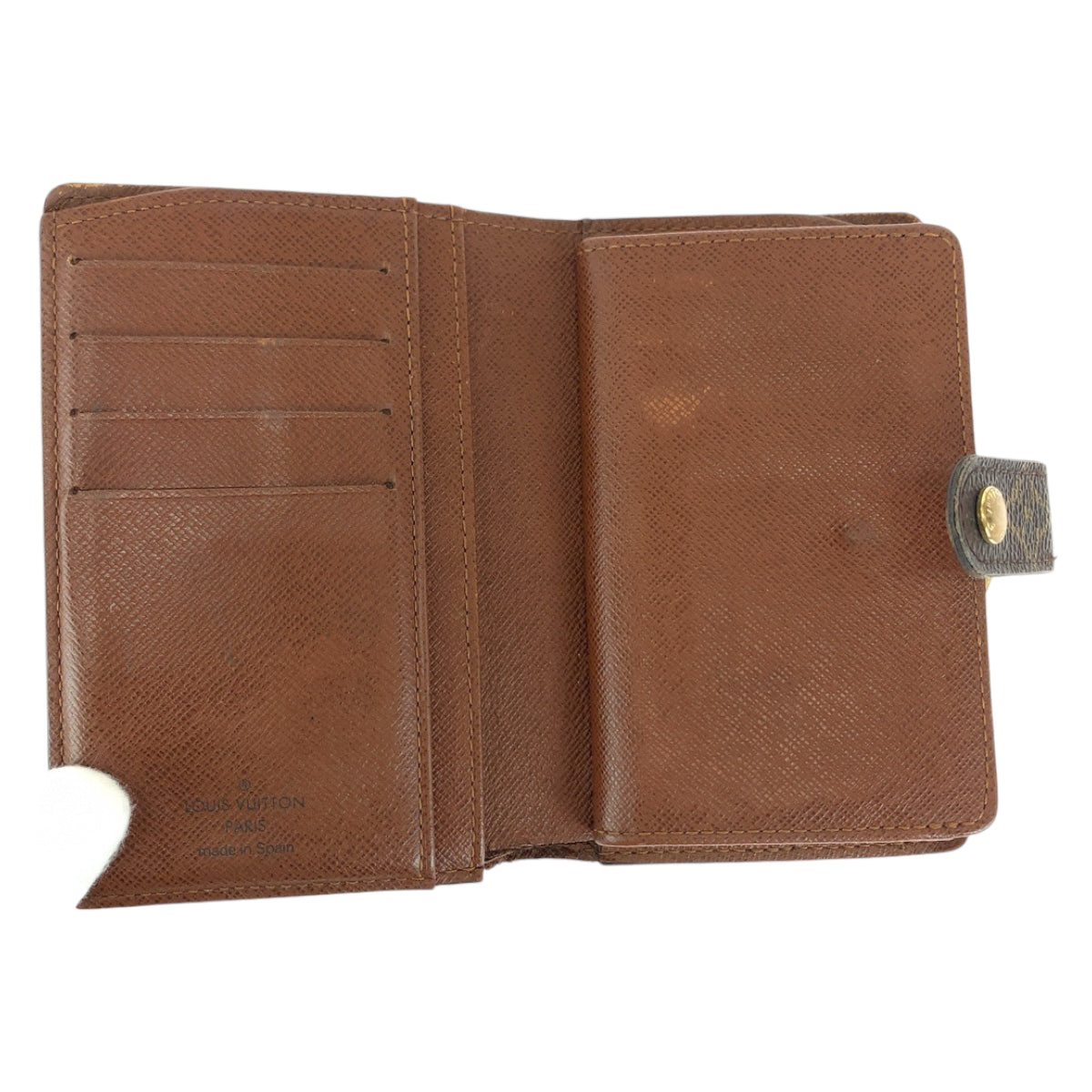 LOUIS VUITTON Bifold Wallet M61674 PVC Brown Gold Metal Purse Folding Wallet Compact Wallet Monogram Portefeuille Viennoiserie Women Used