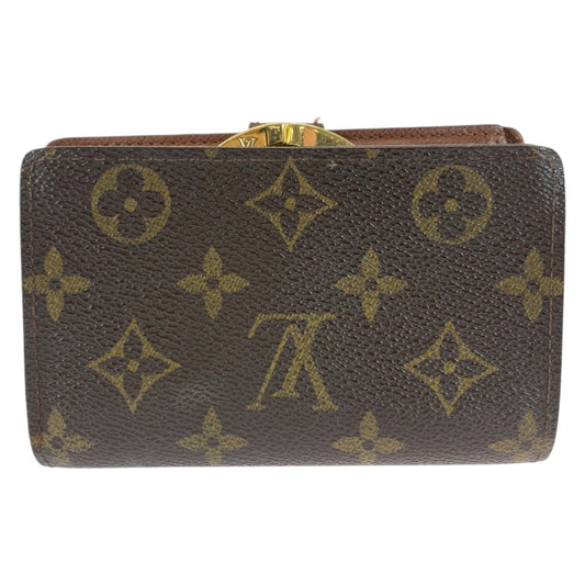 LOUIS VUITTON Bifold Wallet M61674 PVC Brown Gold Metal Purse Folding Wallet Compact Wallet Monogram Portefeuille Viennoiserie Women Used