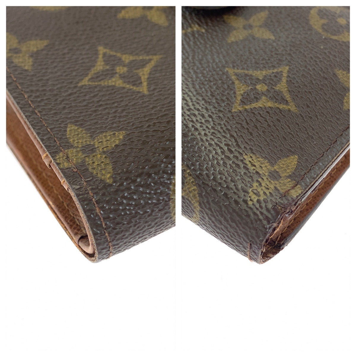 LOUIS VUITTON Bifold Wallet M61674 PVC Brown Gold Metal Purse Folding Wallet Compact Wallet Monogram Portefeuille Viennoiserie Women Used