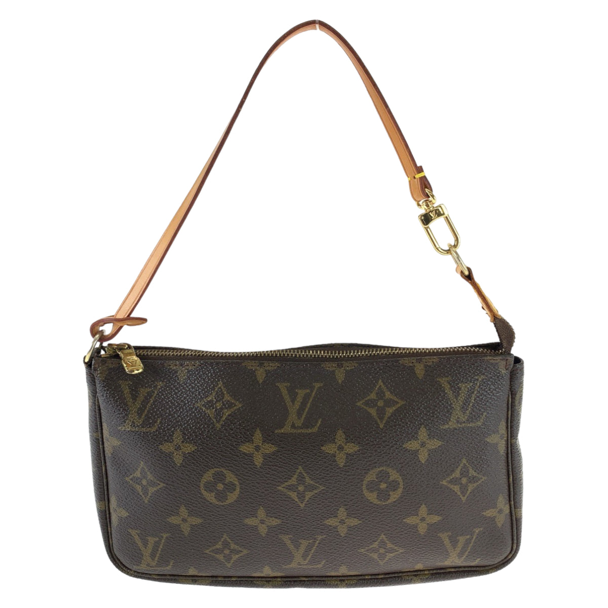 LOUIS VUITTON Handbag M40712 PVC Brown Gold Metal Handbag accessory pouch Monogram Accesspo Women Used
