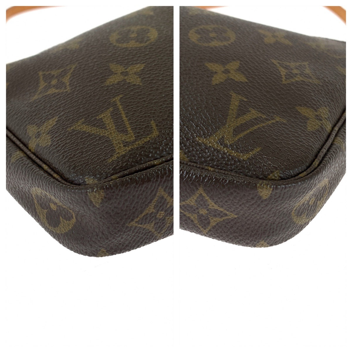 LOUIS VUITTON Handbag M40712 PVC Brown Gold Metal Handbag accessory pouch Monogram Accesspo Women Used