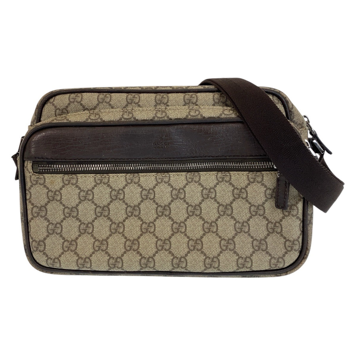 GUCCI Shoulder Bag 114531 GG Supreme canvas, leather Brown Silver Metal Crossbody Shoulder Bag Pochette Women Used