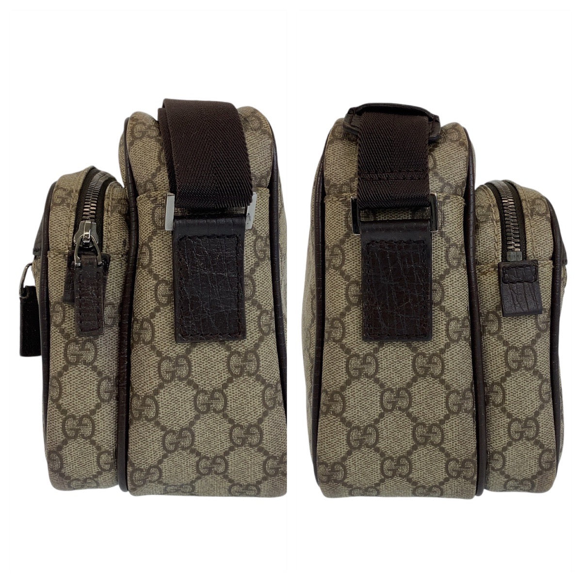 GUCCI Shoulder Bag 114531 GG Supreme canvas, leather Brown Silver Metal Crossbody Shoulder Bag Pochette Women Used