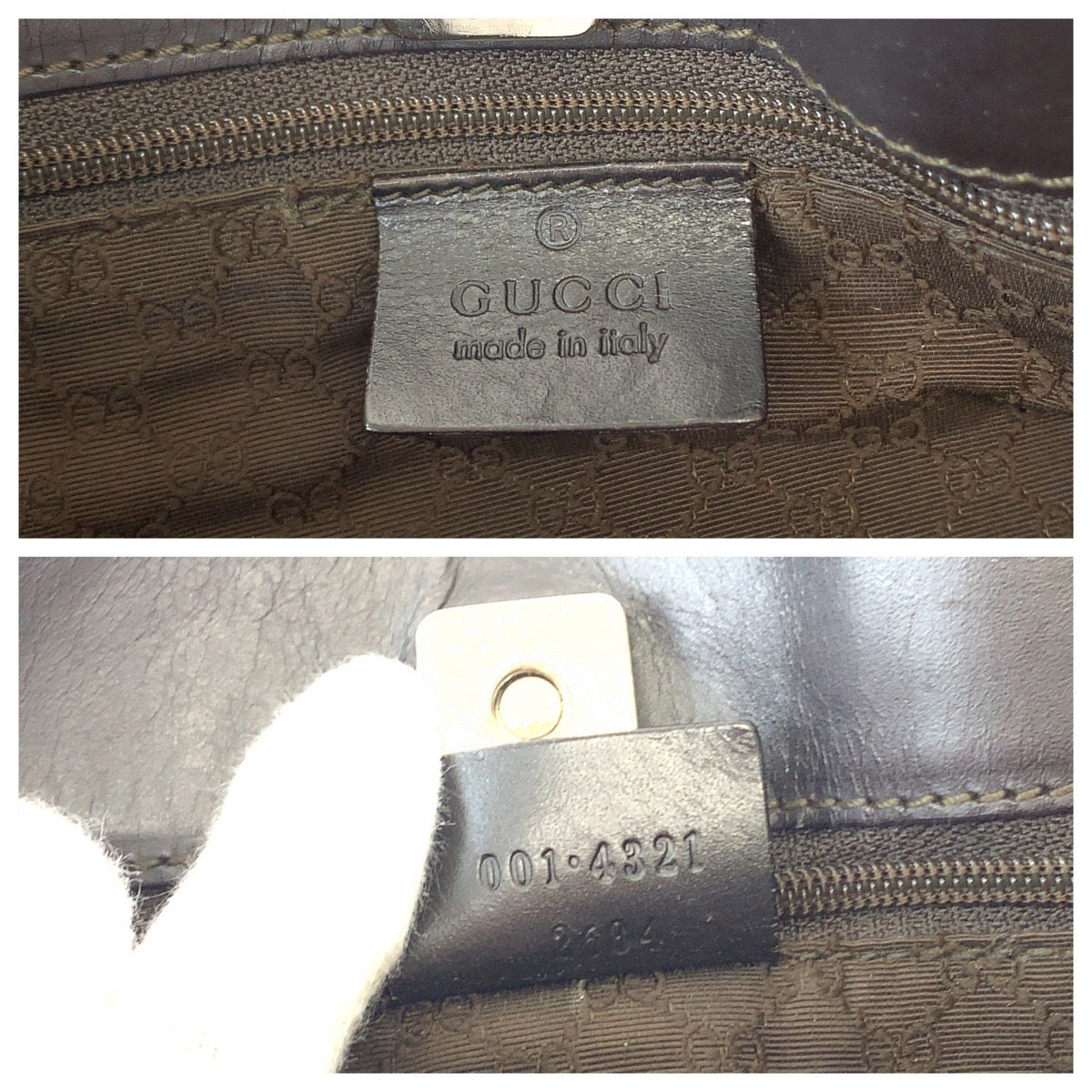 GUCCI Shoulder Bag 001 4321 canvas Beige Red Green SilverMetal Hobo One Shoulder Bag Sherry line Women Used
