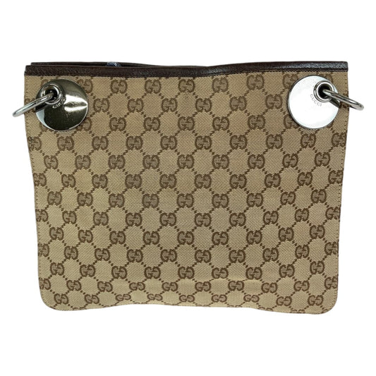 GUCCI Shoulder Bag 120841 GG canvas Brown Silver Metal Shoulder Bag Messenger bag Eclipse Women Used