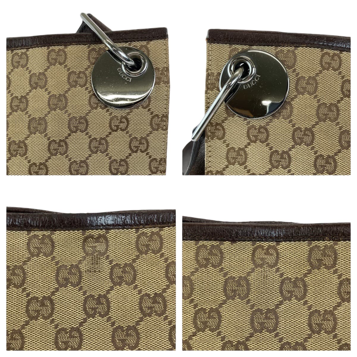 GUCCI Shoulder Bag 120841 GG canvas Brown Silver Metal Shoulder Bag Messenger bag Eclipse Women Used