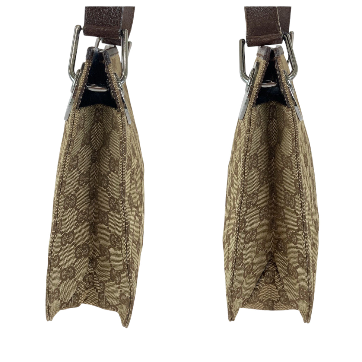GUCCI Shoulder Bag 120841 GG canvas Brown Silver Metal Shoulder Bag Messenger bag Eclipse Women Used