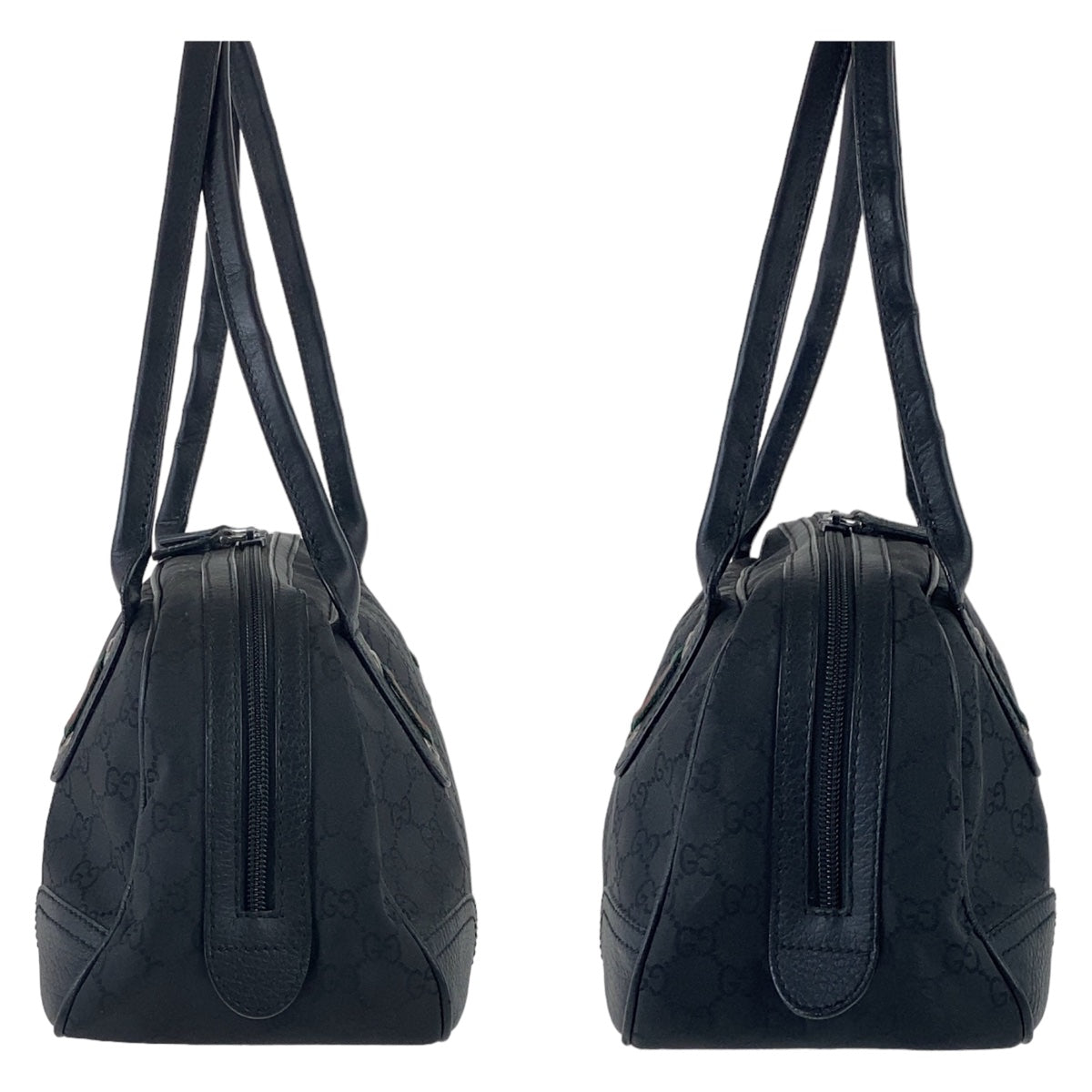 GUCCI Shoulder Bag 293594 Nylon, Leather Black Silver Metal Shoulder Bag handbag Sherry line Women Used