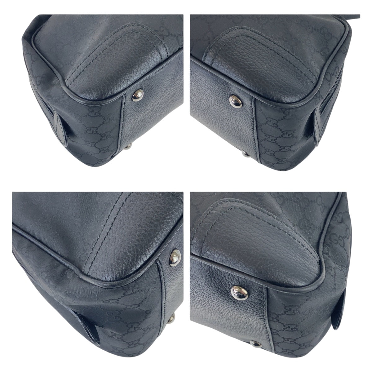 GUCCI Shoulder Bag 293594 Nylon, Leather Black Silver Metal Shoulder Bag handbag Sherry line Women Used