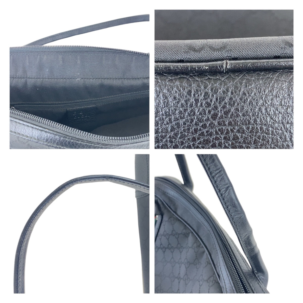GUCCI Shoulder Bag 293594 Nylon, Leather Black Silver Metal Shoulder Bag handbag Sherry line Women Used