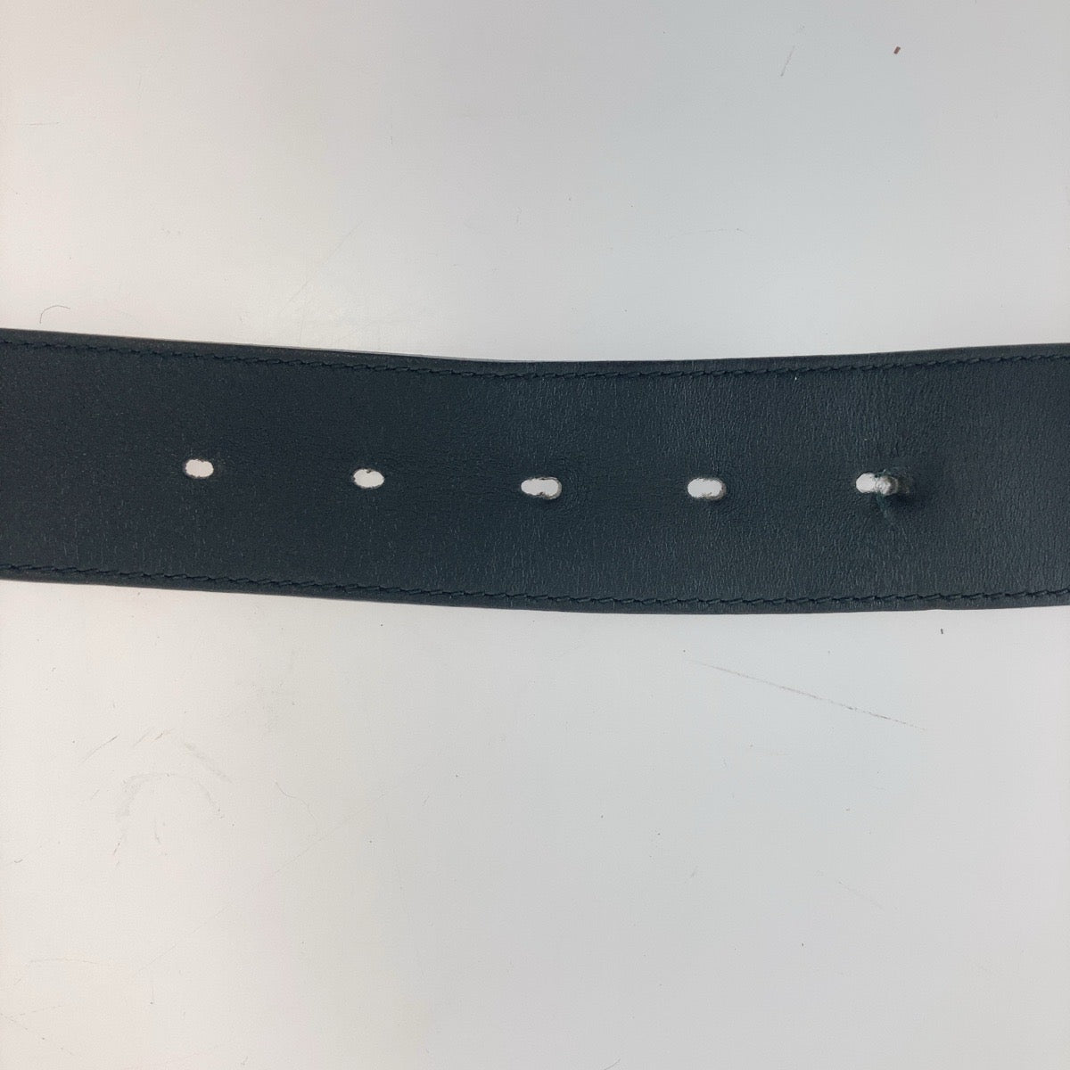 GUCCI belt 400593 leather Black Gold Metal GG Marmont mens 30 Used