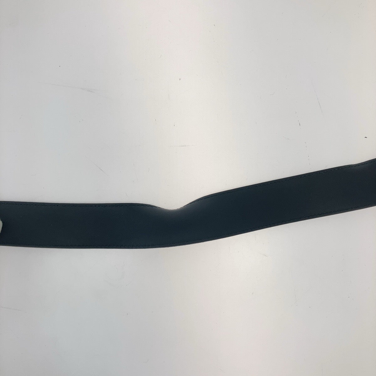GUCCI belt 400593 leather Black Gold Metal GG Marmont mens 30 Used