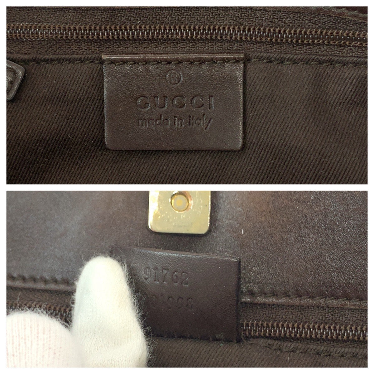 GUCCI Shoulder Bag 91762 GG canvas Beige Brown Gold Metal Shoulder Bag pochette Plate charm Women Used