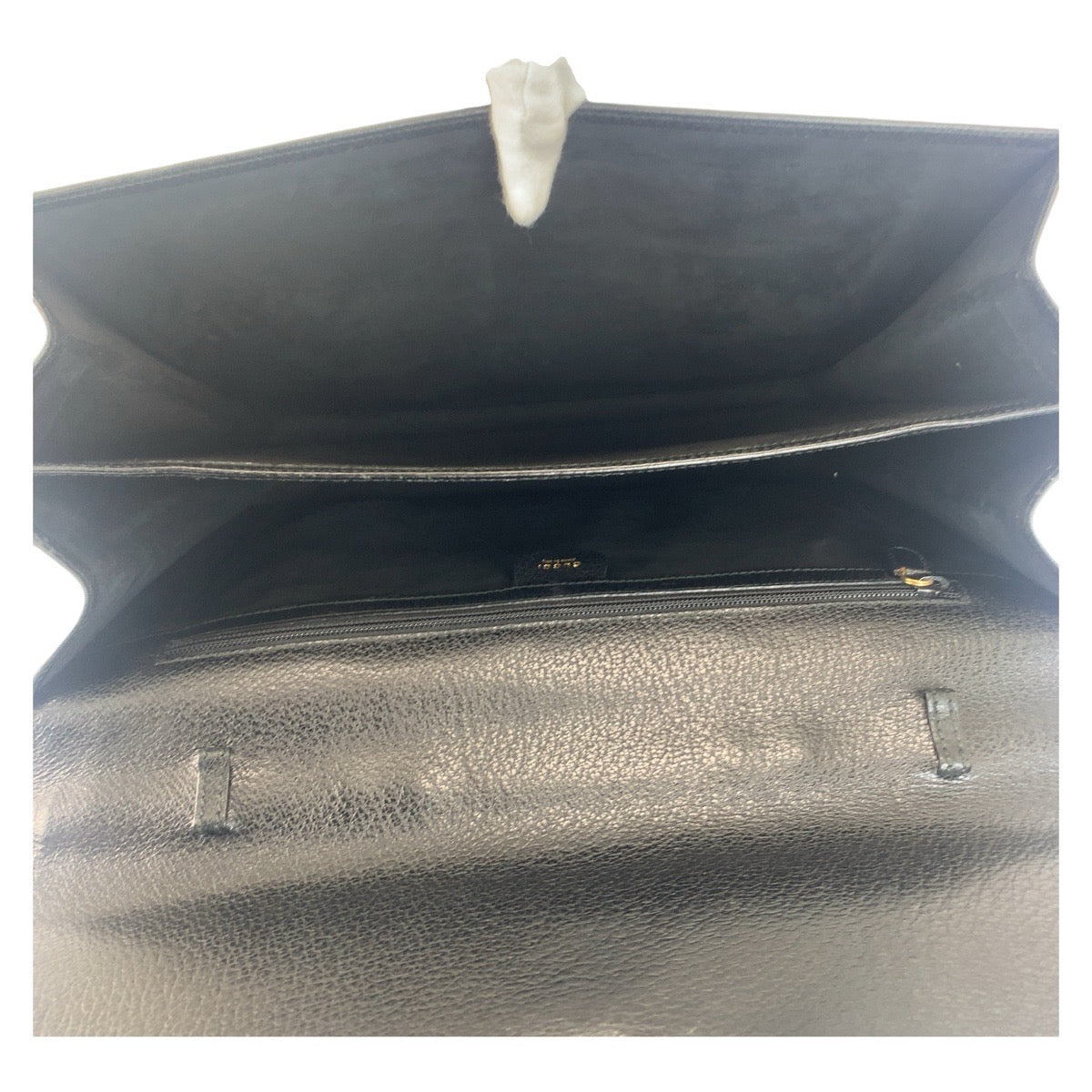 GUCCI Business bag 015.1046.3304 leather Black GoldMetal Business bag briefcase A4 compatible Bamboo Old Gucci mens Used
