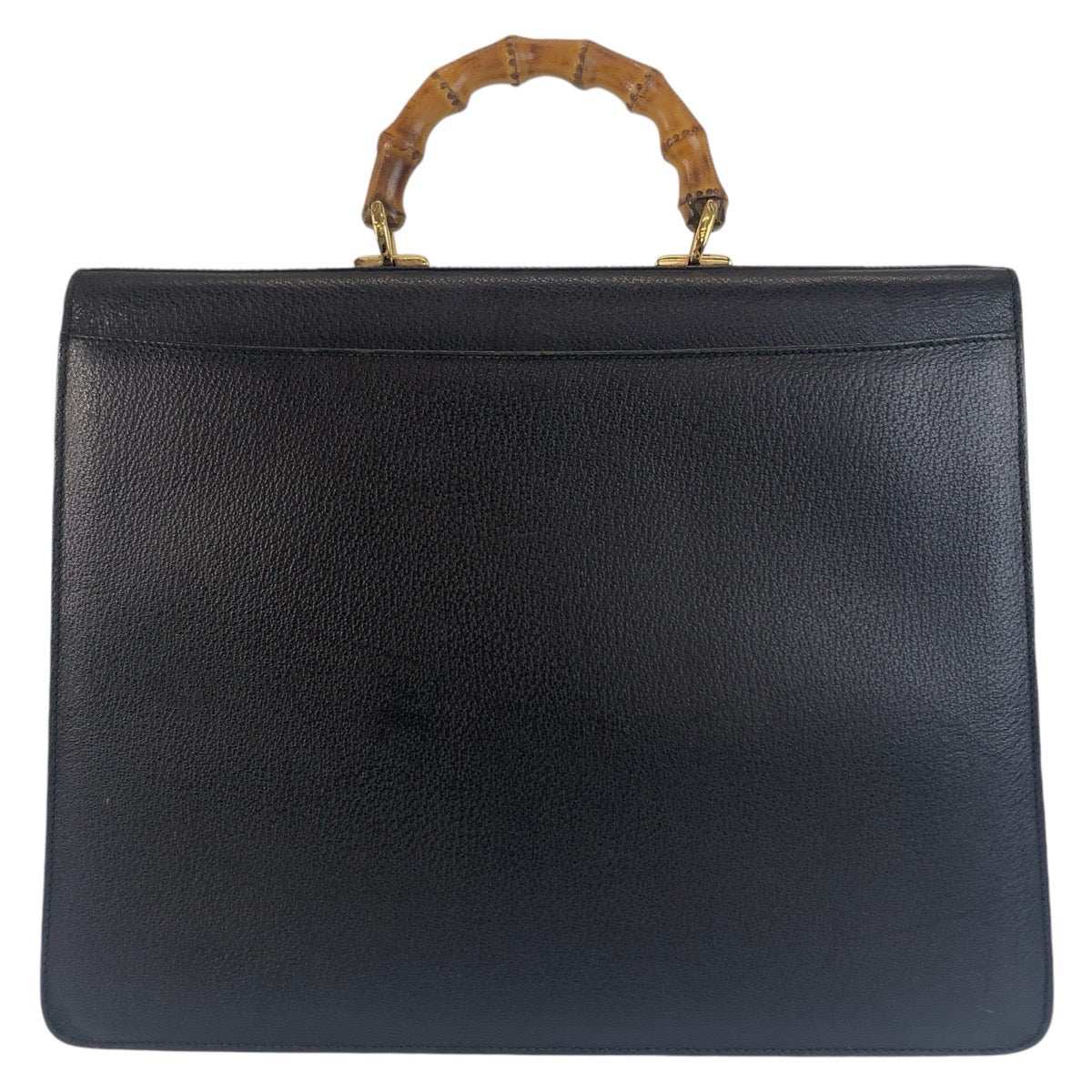 GUCCI Business bag 015.1046.3304 leather Black GoldMetal Business bag briefcase A4 compatible Bamboo Old Gucci mens Used