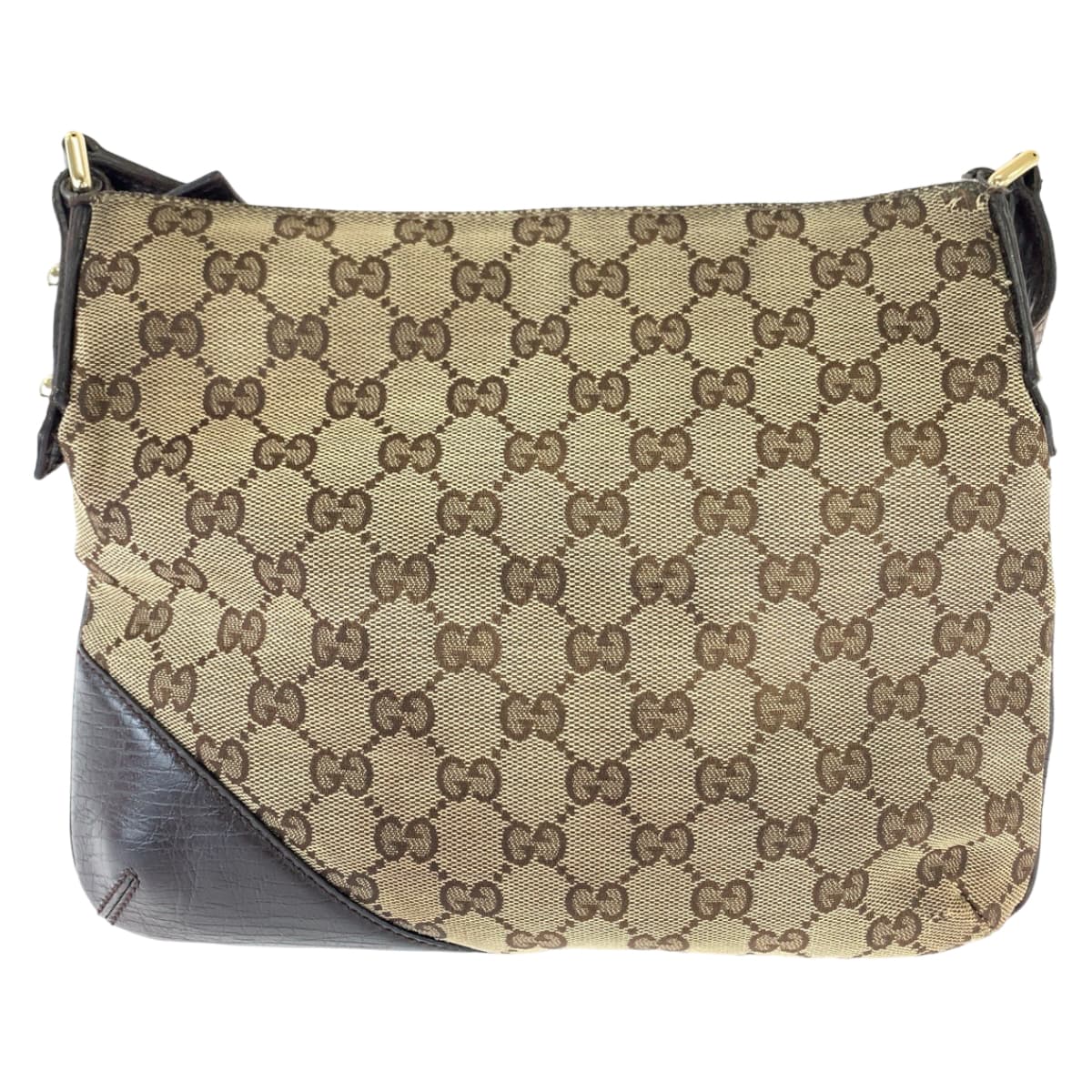 GUCCI Shoulder Bag 141506 GG canvas Brown Beige Gold Metal Shoulder Bag Crossbody Pochette Sherry line horsebit Women Used