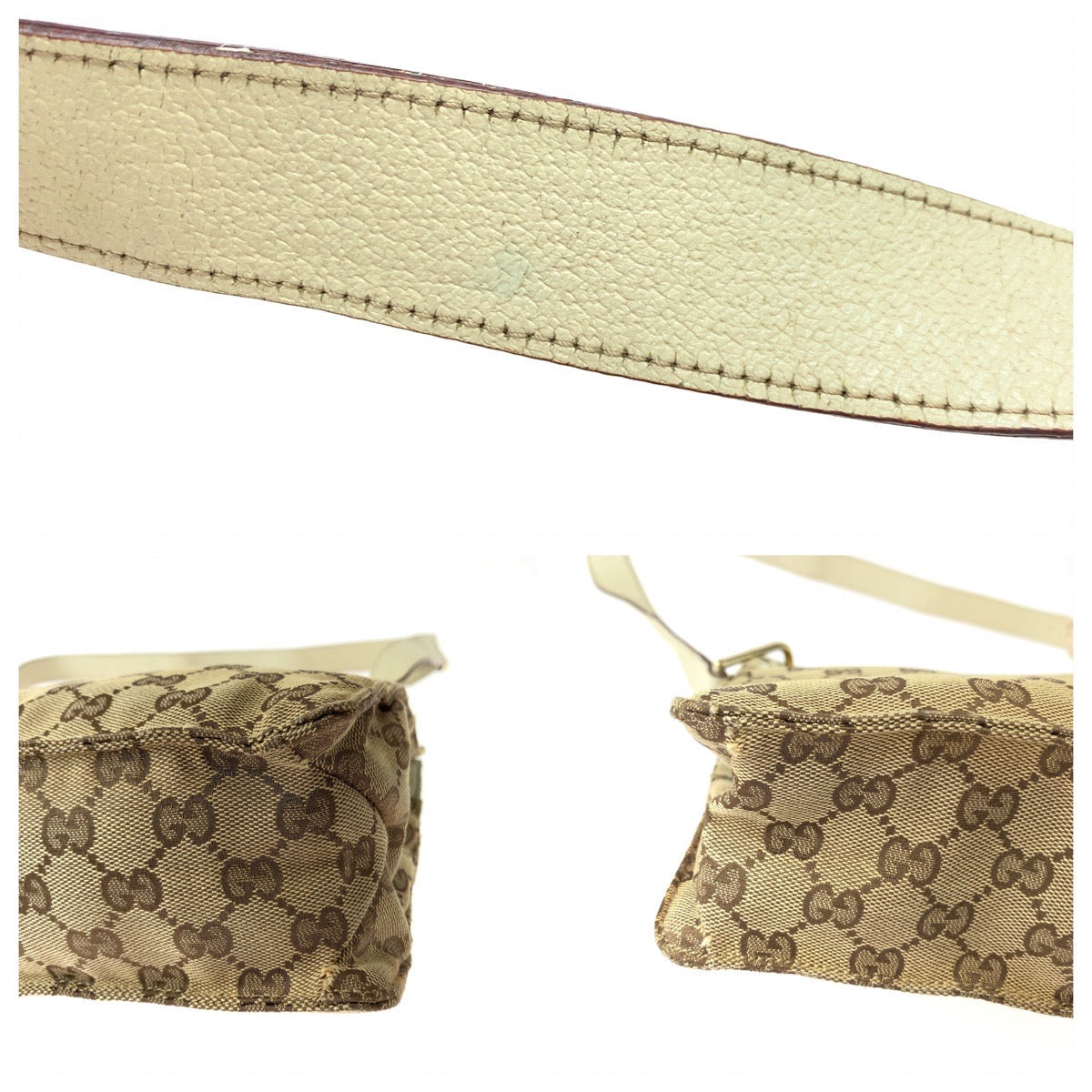 GUCCI Shoulder Bag 120841 GG canvas Brown Beige Gold Metal Shoulder Bag Crossbody Women Used