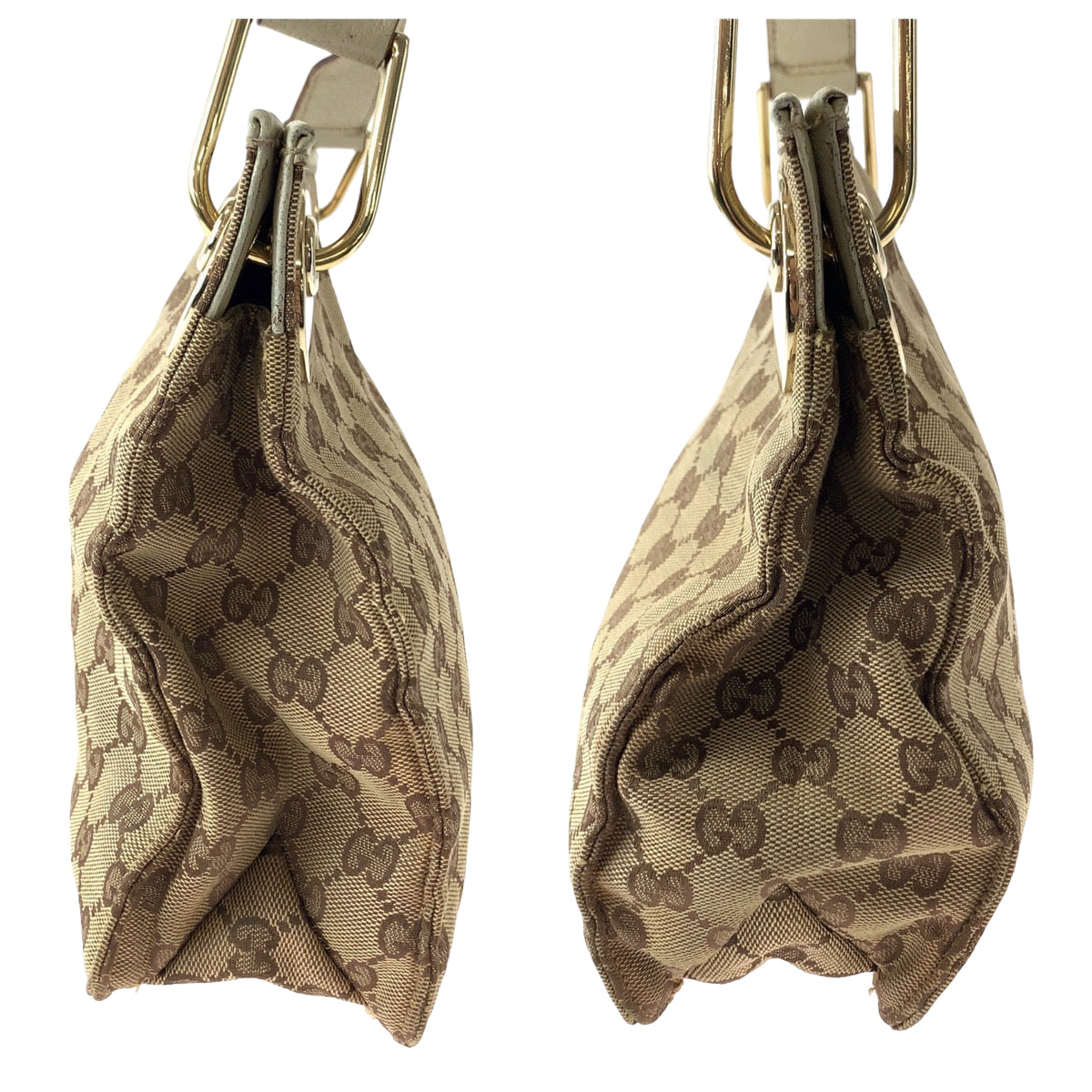GUCCI Shoulder Bag 120841 GG canvas Brown Beige Gold Metal Shoulder Bag Crossbody Women Used