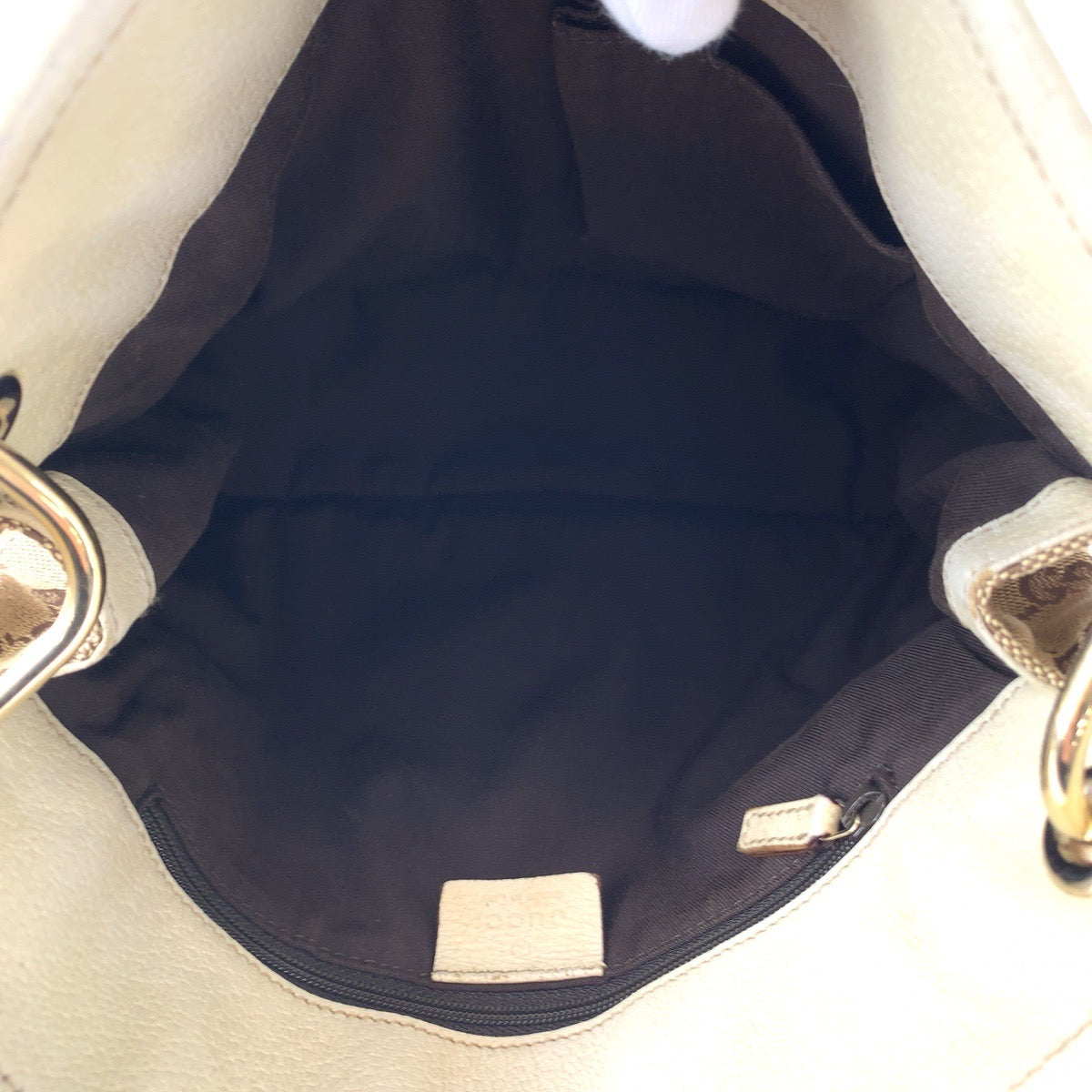 GUCCI Shoulder Bag 120841 GG canvas Brown Beige Gold Metal Shoulder Bag Crossbody Women Used