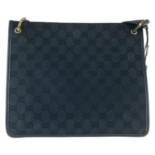 GUCCI Shoulder Bag 91762 GG canvas, leather Black Gold Metal Crossbody Shoulder Bag Pochette mens Used