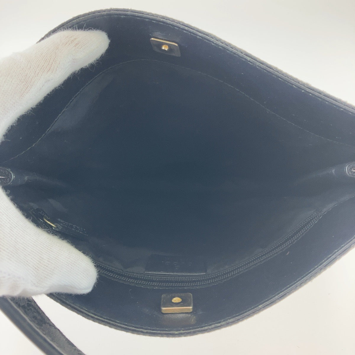 GUCCI Shoulder Bag 91762 GG canvas, leather Black Gold Metal Crossbody Shoulder Bag Pochette mens Used