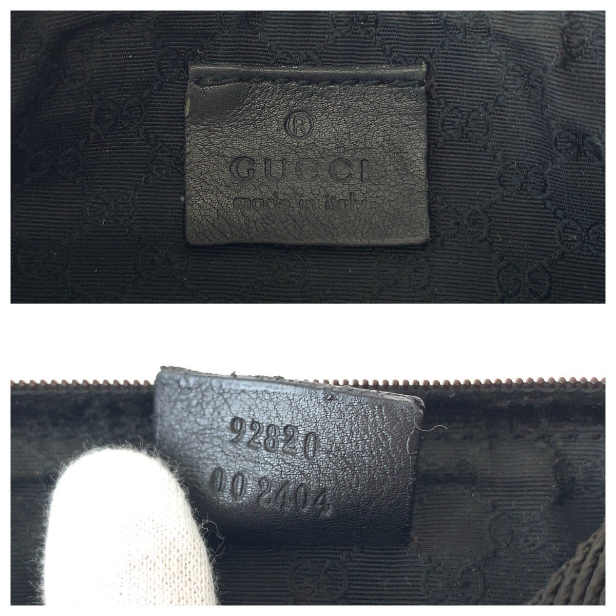 GUCCI Handbag 92820 Canvas, Leather Black Brown SilverMetal Handbag accessory pouch Women Used
