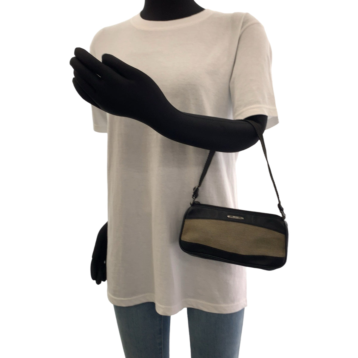 GUCCI Handbag 92820 Canvas, Leather Black Brown SilverMetal Handbag accessory pouch Women Used
