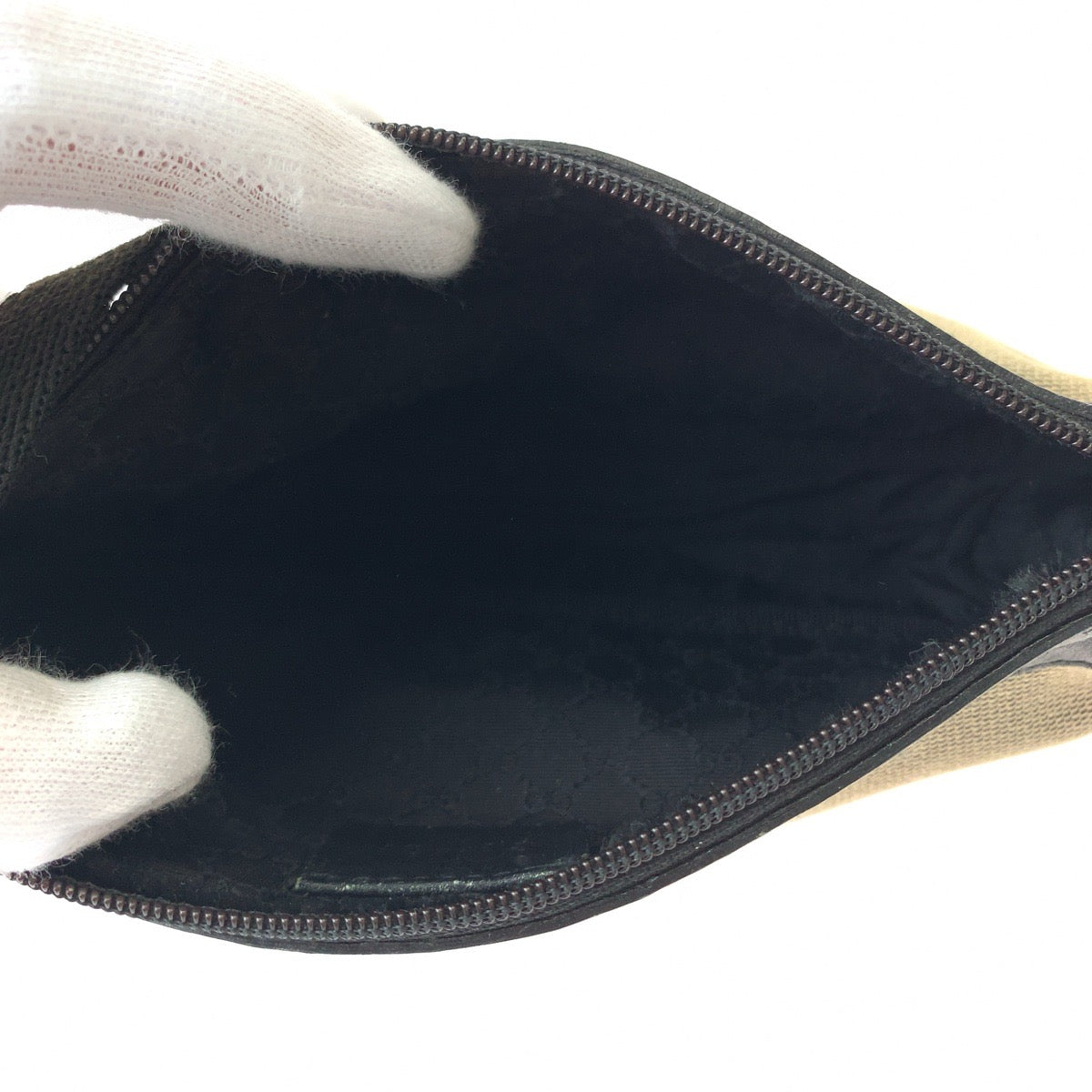 GUCCI Handbag 92820 Canvas, Leather Black Brown SilverMetal Handbag accessory pouch Women Used