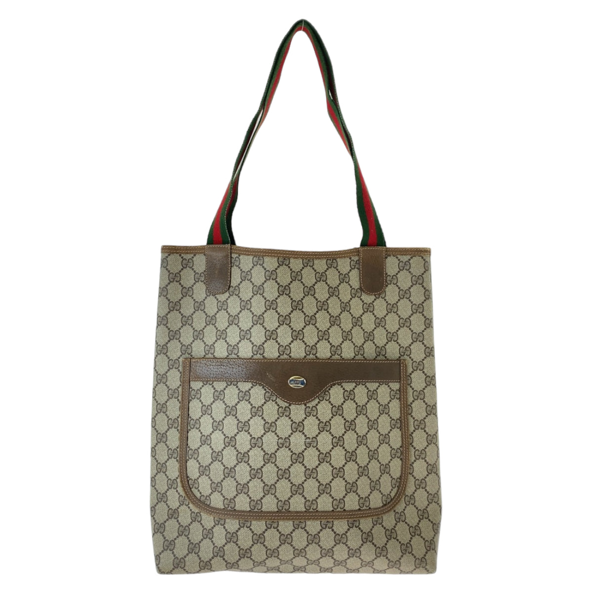 GUCCI Tote Bag 120 02 003 GG Supreme canvas, leather Brown Silver Metal Tote Bag Shoulder Bag Unisex A4 Storage Old Gucci Shelly Line Interlocking Women Used