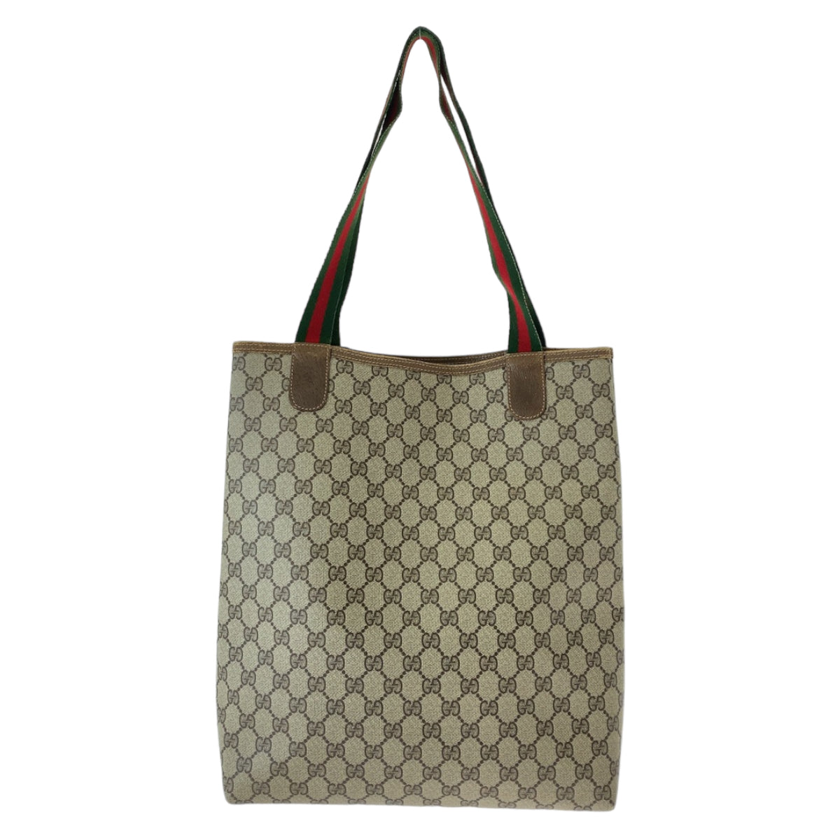 GUCCI Tote Bag 120 02 003 GG Supreme canvas, leather Brown Silver Metal Tote Bag Shoulder Bag Unisex A4 Storage Old Gucci Shelly Line Interlocking Women Used