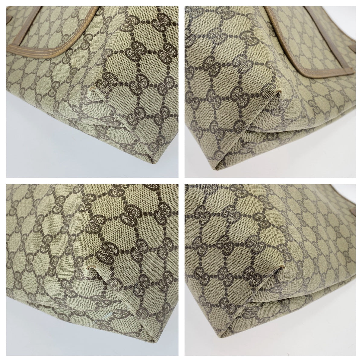 GUCCI Tote Bag 120 02 003 GG Supreme canvas, leather Brown Silver Metal Tote Bag Shoulder Bag Unisex A4 Storage Old Gucci Shelly Line Interlocking Women Used