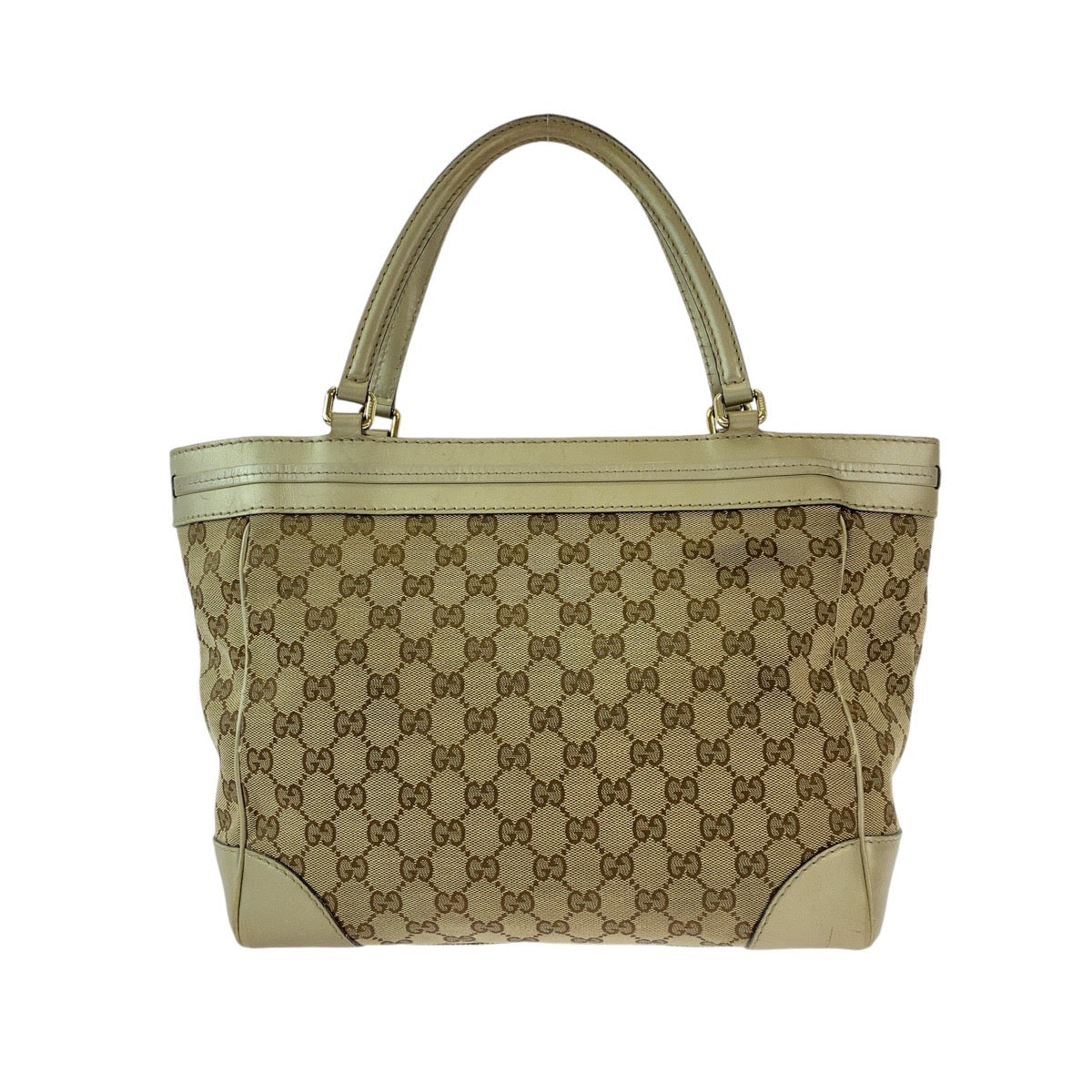 GUCCI Tote Bag 257061 GG canvas, leather Beige Gold GoldMetal Tote Bag Shoulder Bag Mayfair Women Used