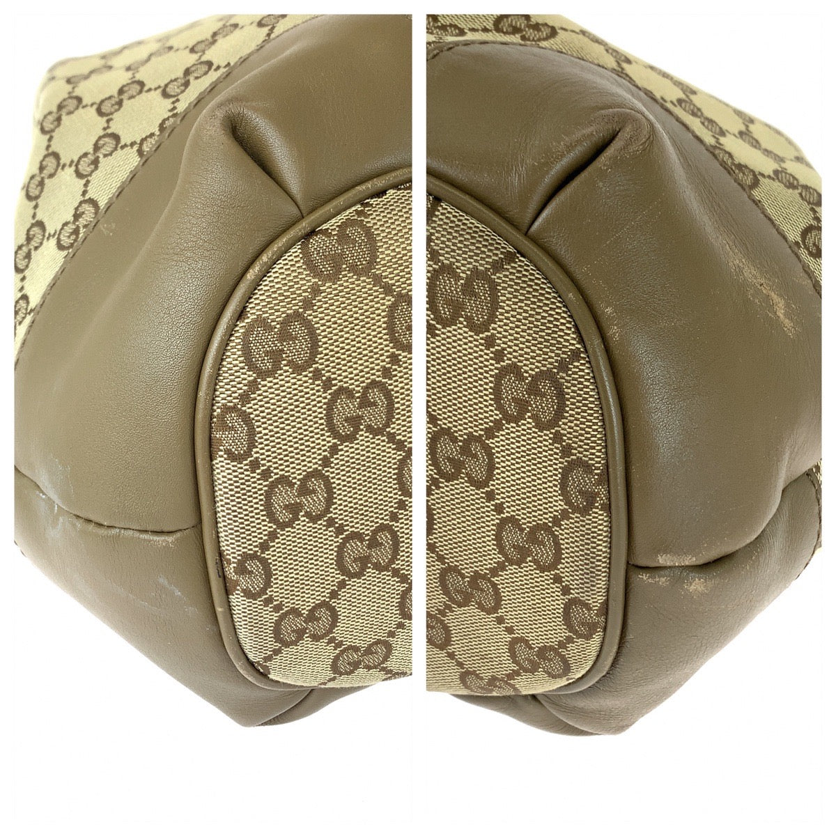 GUCCI Tote Bag 285730 GG canvas Brown Gold Metal Tote Bag Shoulder Bag Handbag Sukey Women Used