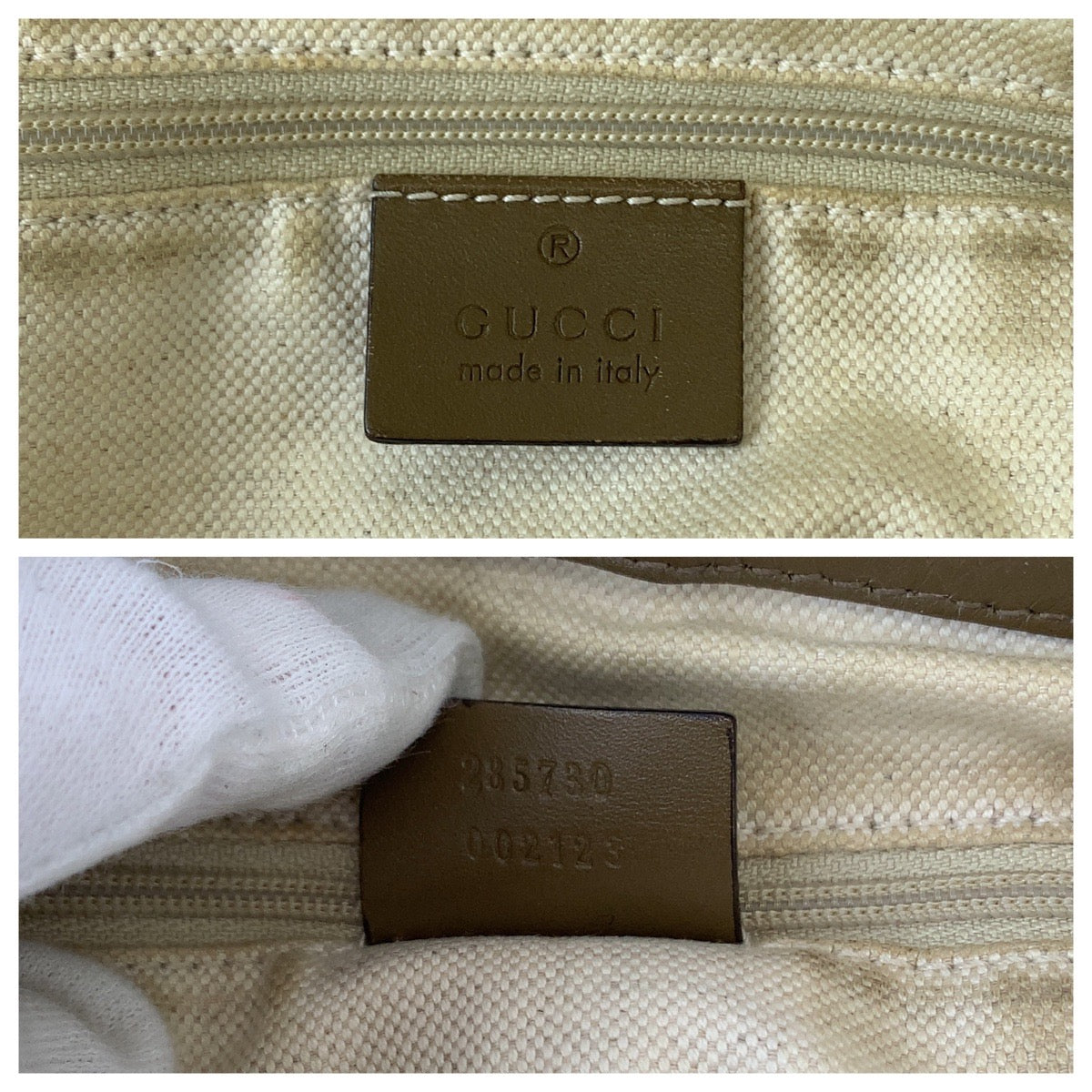 GUCCI Tote Bag 285730 GG canvas Brown Gold Metal Tote Bag Shoulder Bag Handbag Sukey Women Used