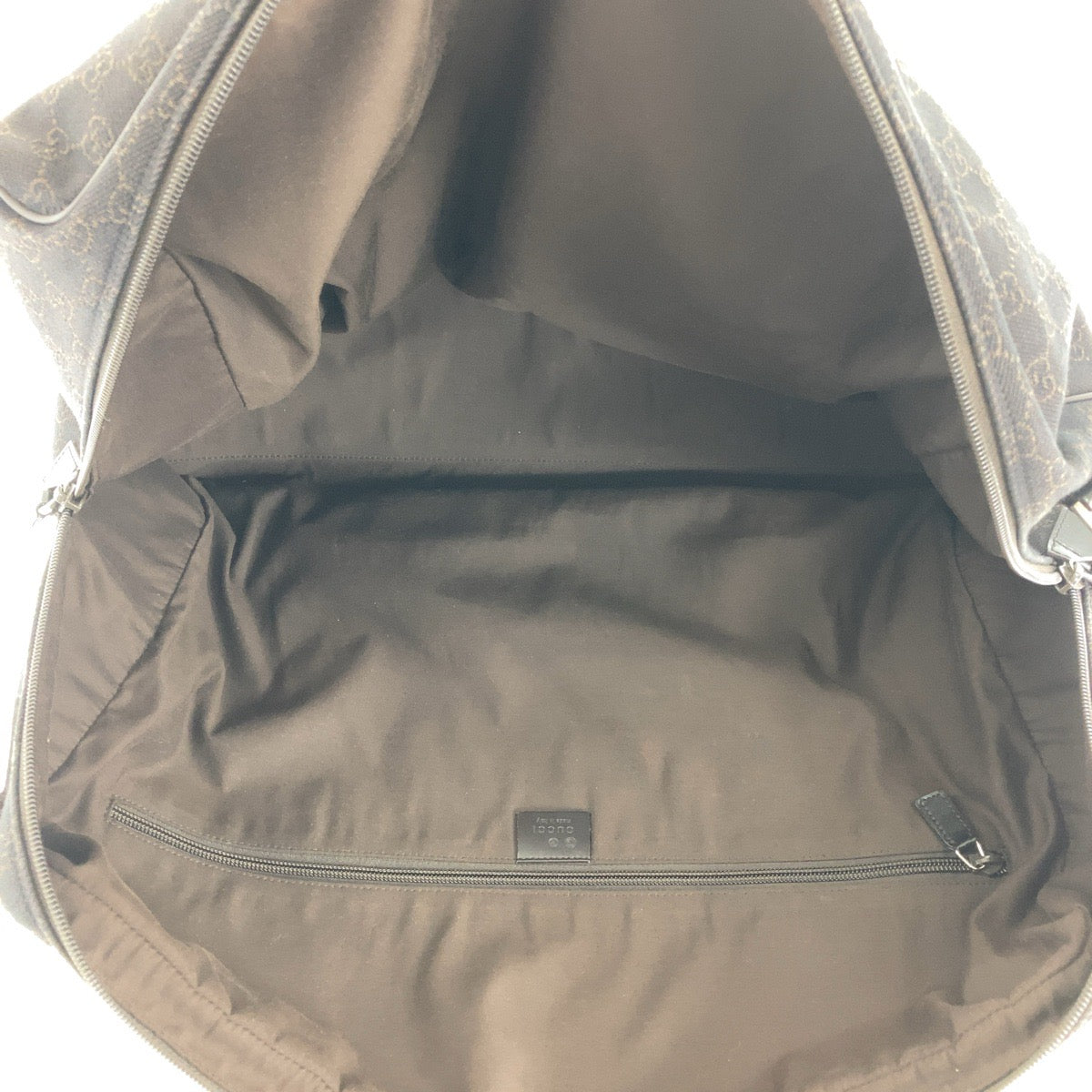 GUCCI Boston Duffel bag 196356 GG canvas, leather Dark Brown SilverMetal Boston Duffel bag unisex Women Used