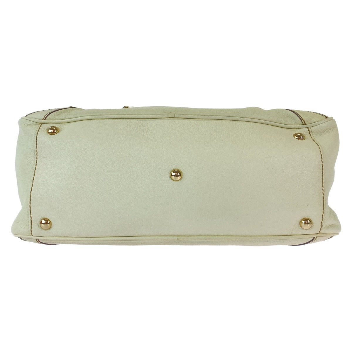 GUCCI Handbag 159398 leather White GoldMetal Handbag Shoulder Bag Bamboo Horsebit Women Used