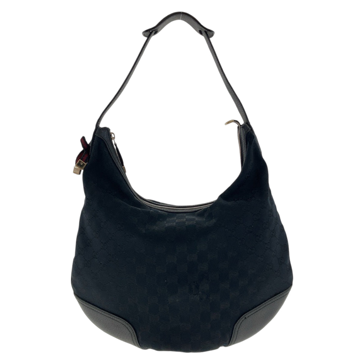 GUCCI Shoulder Bag 162882 GG canvas, leather Black Silver Metal Gold Metal Hobo Shoulder Bag Sherry Line Princess Women Used