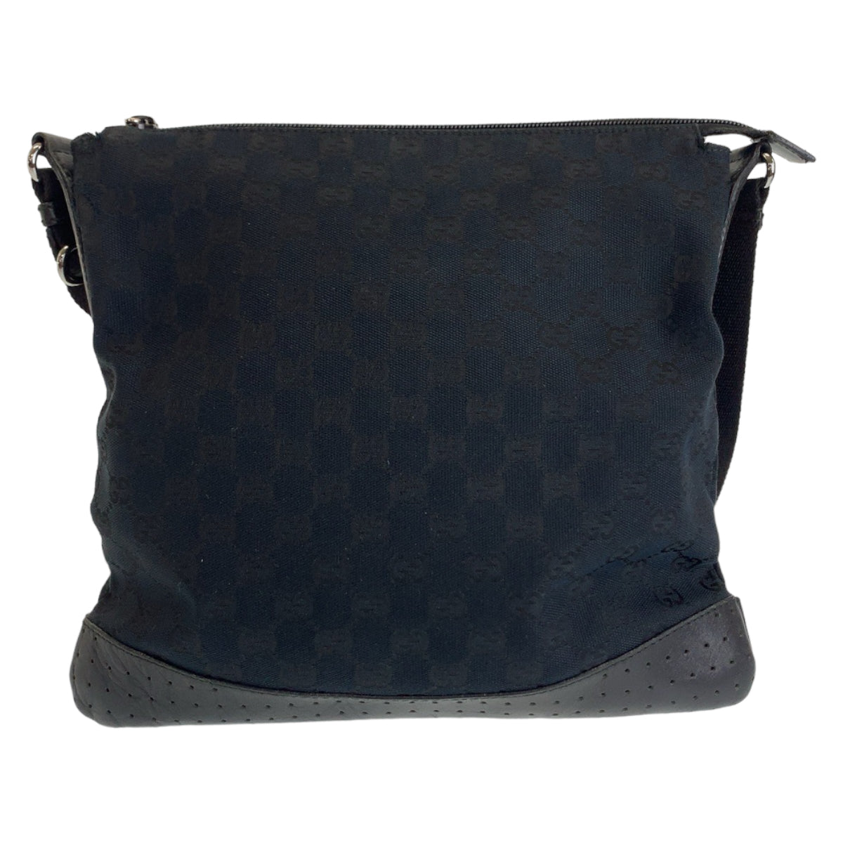 GUCCI Shoulder Bag 145857 GG canvas, leather Black SilverMetal Shoulder Bag Pochette Unisex Women Used