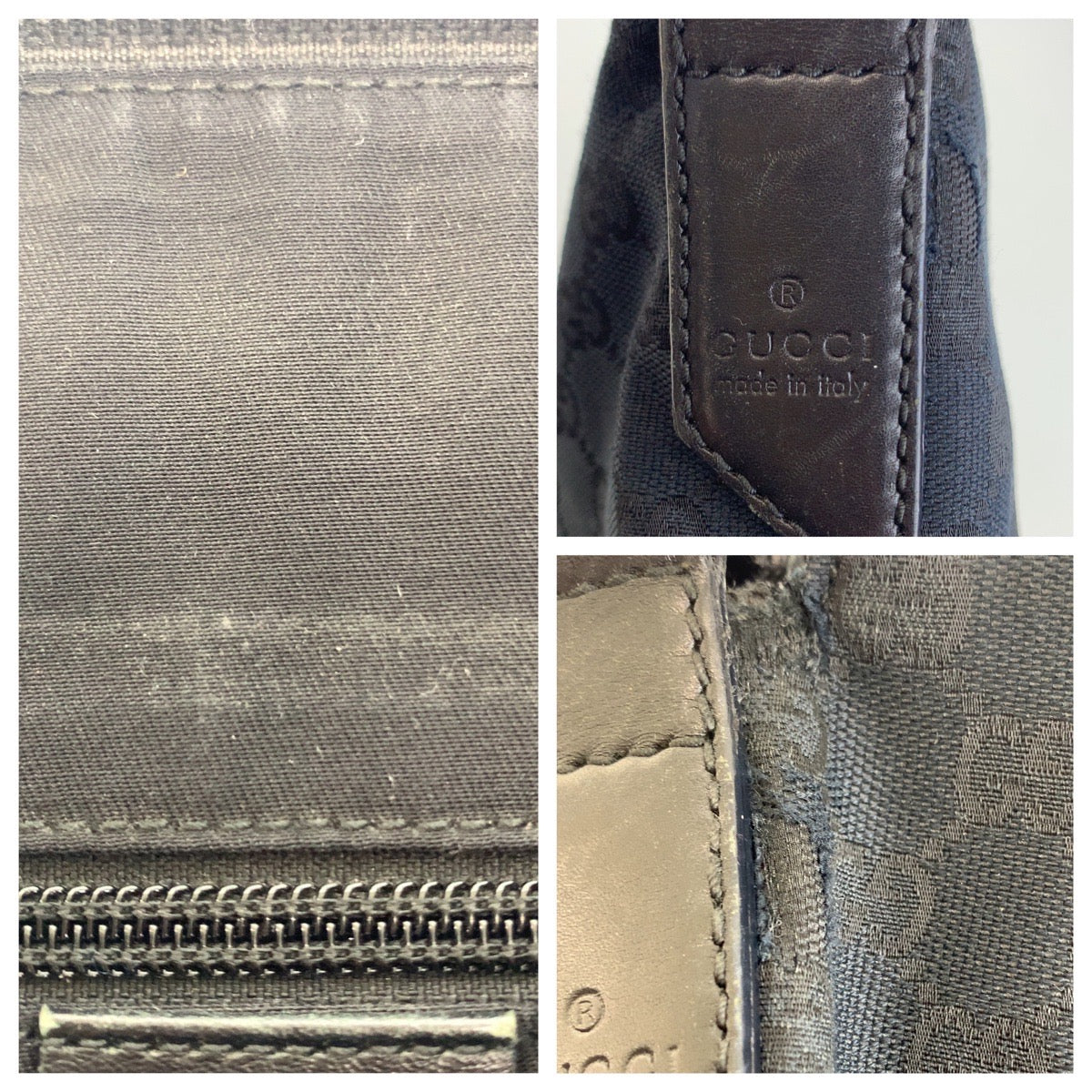 GUCCI Shoulder Bag 145857 GG canvas, leather Black SilverMetal Shoulder Bag Pochette Unisex Women Used