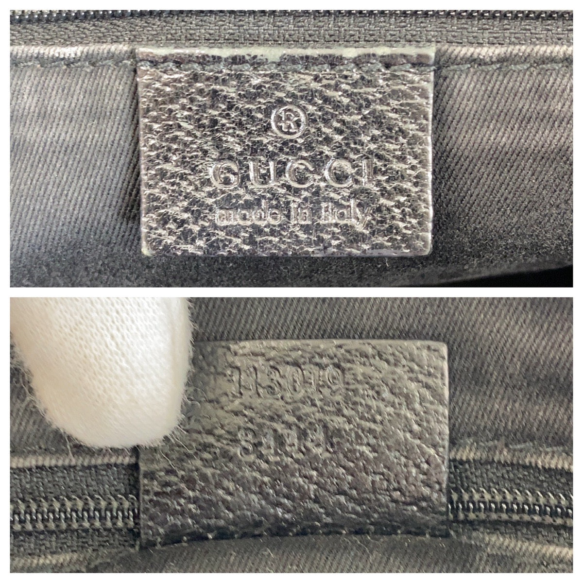 GUCCI Tote Bag 113019 GG canvas, leather Black SilverMetal Tote Bag handbag Women Used