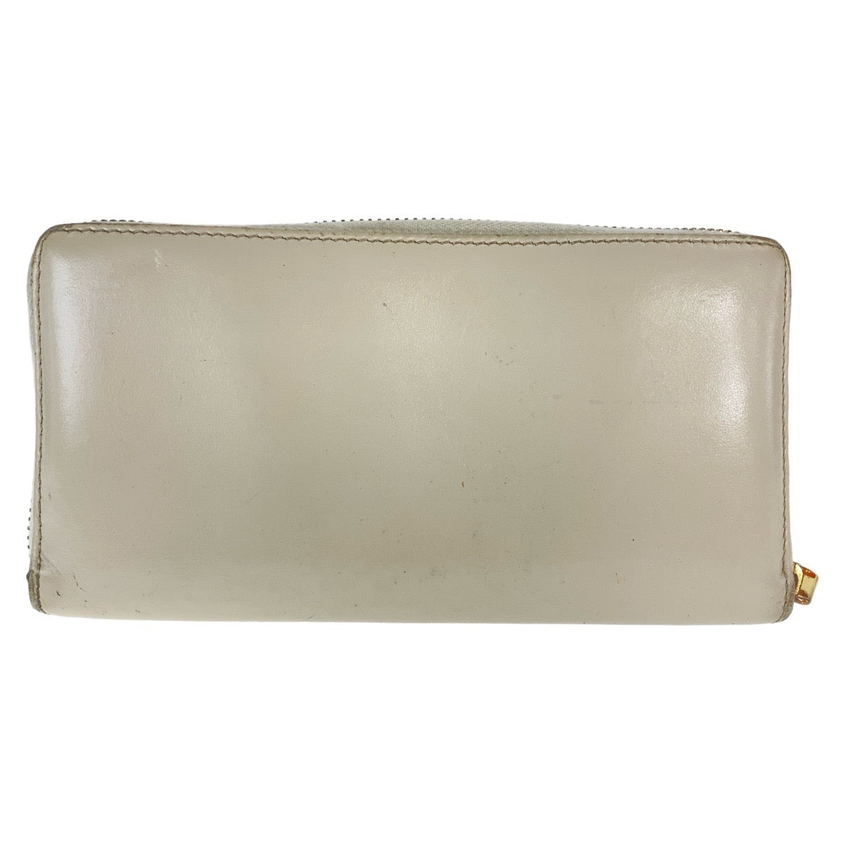 GUCCI Long Wallet Purse 621889 leather Off White Gold Metal Long Wallet Purse Round Zip Horsebit Women Used