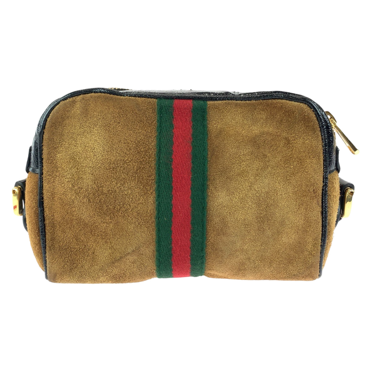 GUCCI Shoulder Bag 573321 Suede, Leather Brown Red Green GoldMetal Shoulder Bag pochette Ofidia Women Used
