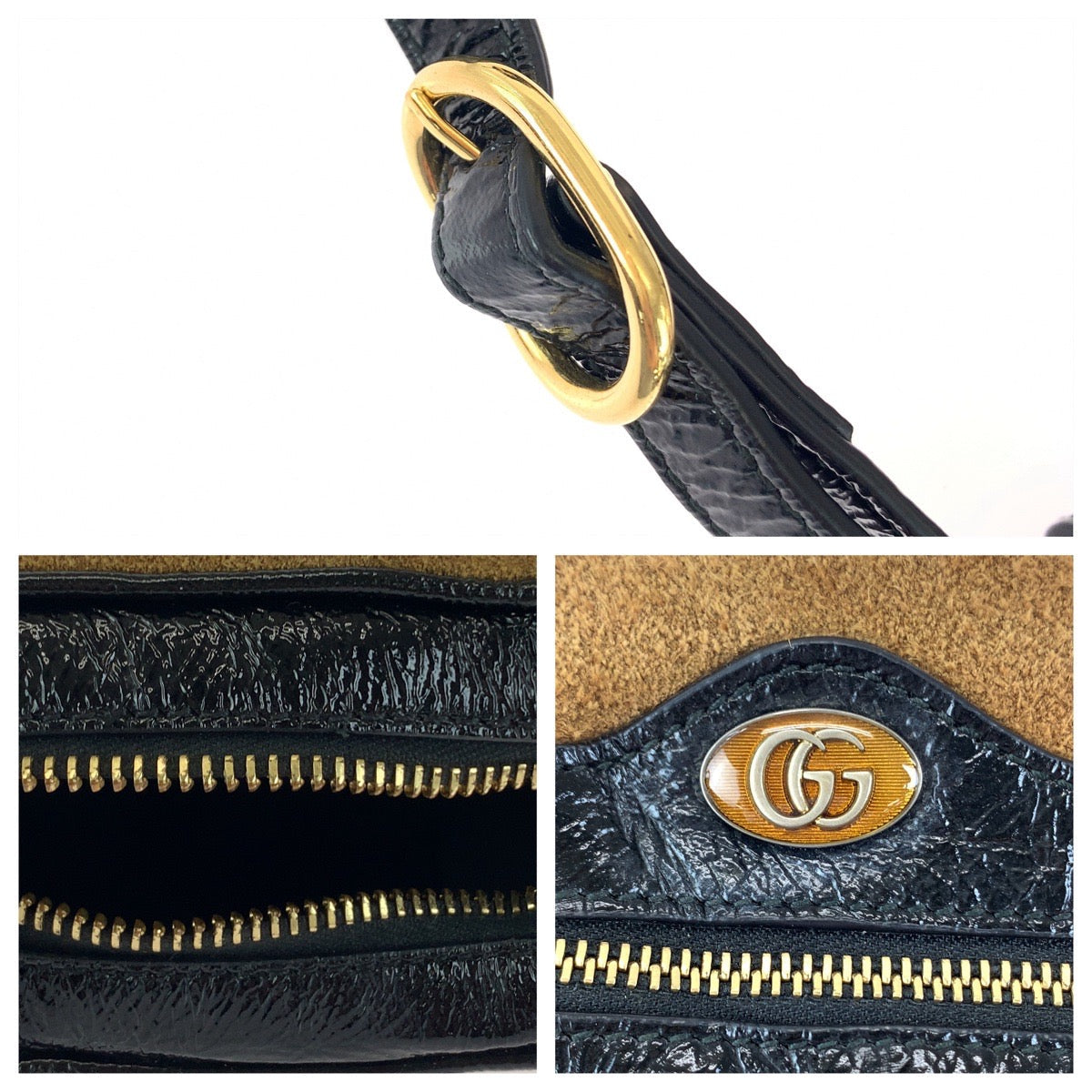 GUCCI Shoulder Bag 573321 Suede, Leather Brown Red Green GoldMetal Shoulder Bag pochette Ofidia Women Used