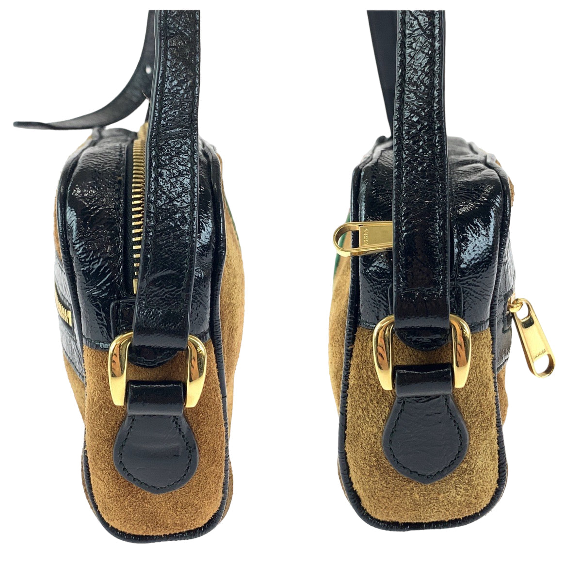 GUCCI Shoulder Bag 573321 Suede, Leather Brown Red Green GoldMetal Shoulder Bag pochette Ofidia Women Used