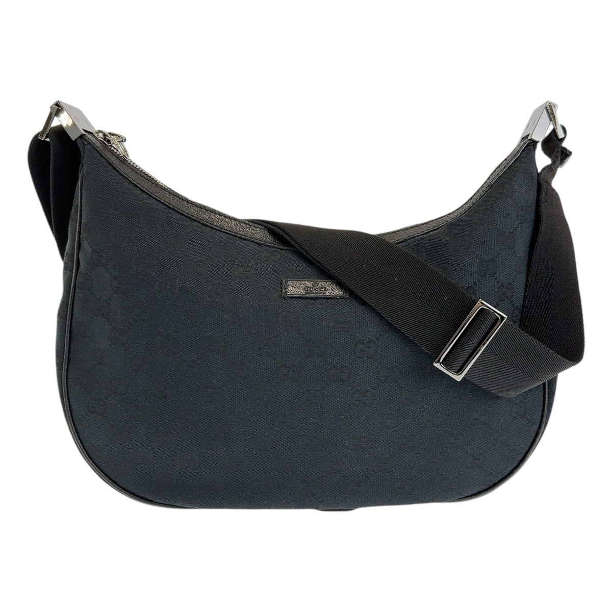 GUCCI Shoulder Bag 122790 GG canvas Black SilverMetal Crossbody Shoulder Bag Women Used